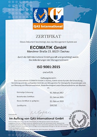 ISO 9001 Zertifikat
